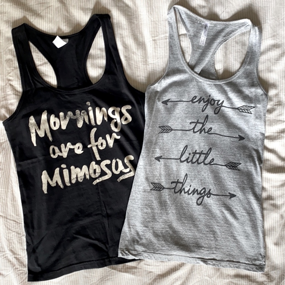 Graphic racerback tanks tops sold together!